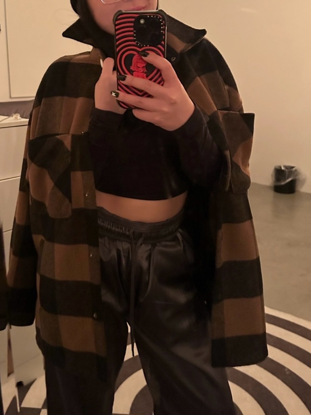 H&M / Oversized Buffalo Plaid Shacket Jacket / Brown Black - Picture 16 of 16